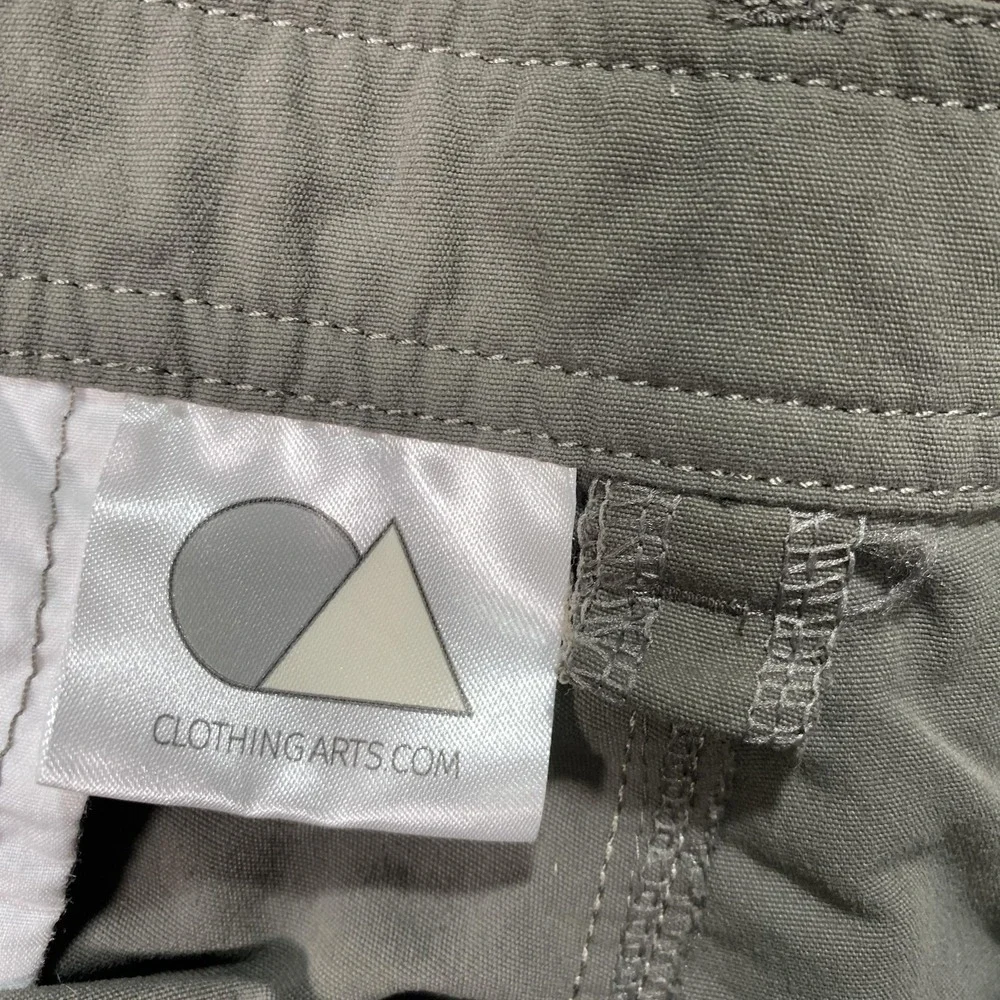 Clothing Arts Travel Pants Mens Large Olive Pick-Pocket‎ Proof Zipper Pockets